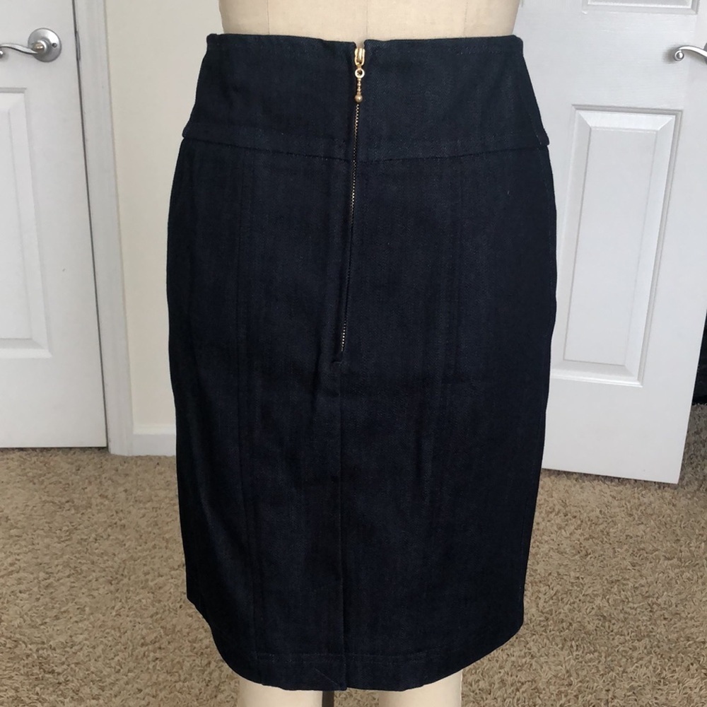 Anthropologie Leifsdottir Nautical Denim Navy Skirt Sz 2 NWOT - Picture 5 of 8